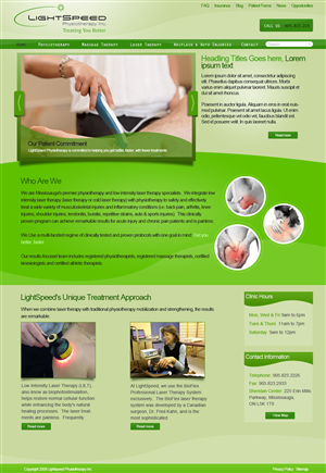 Web Design by JM for LightSpeed Physiotherapy | Design: #2216843