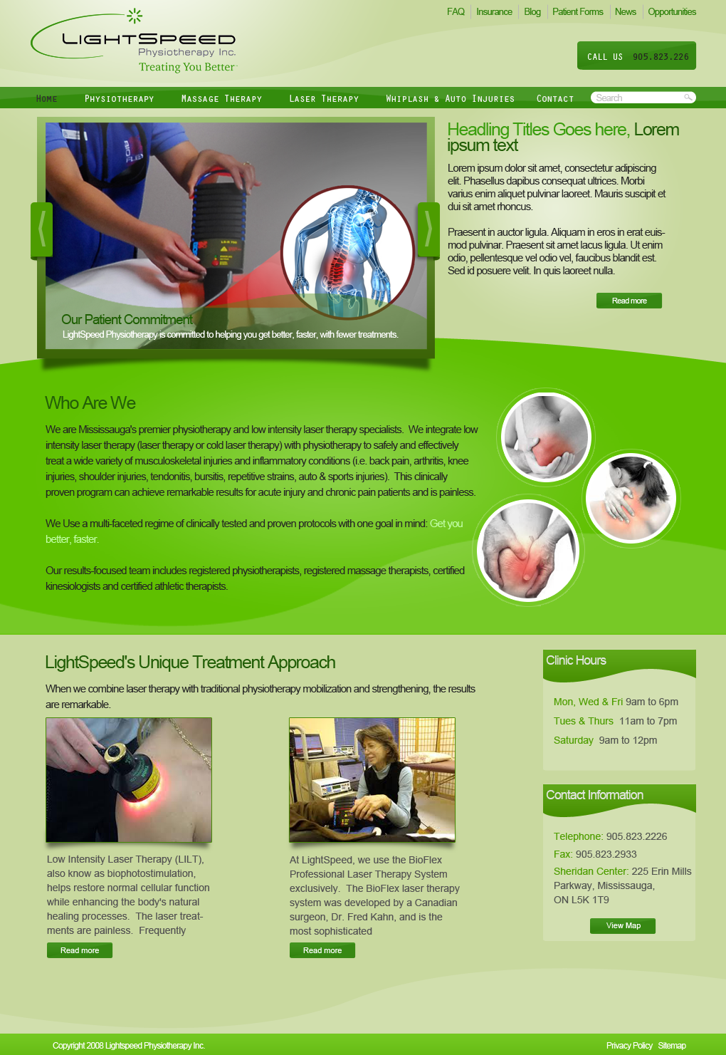Web Design by JM for LightSpeed Physiotherapy | Design #2223534