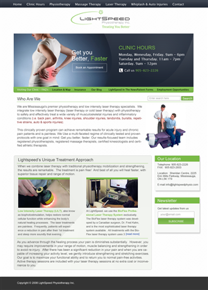 Web Design by JM for LightSpeed Physiotherapy | Design: #2227972