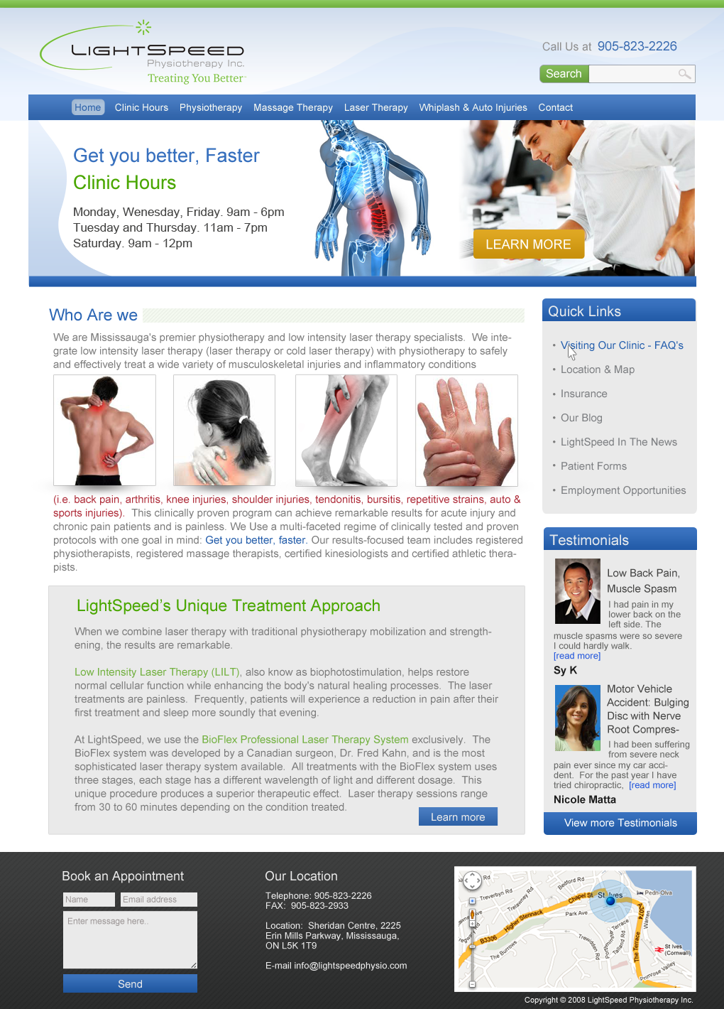 Web Design by JM for LightSpeed Physiotherapy | Design #2233606