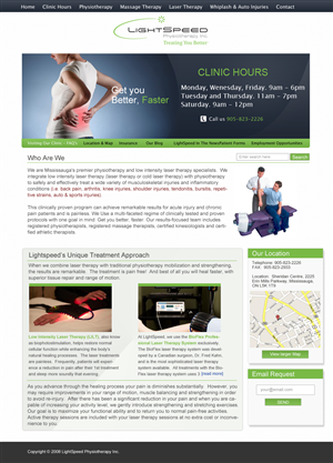 Web Design by JM for LightSpeed Physiotherapy | Design: #2233744