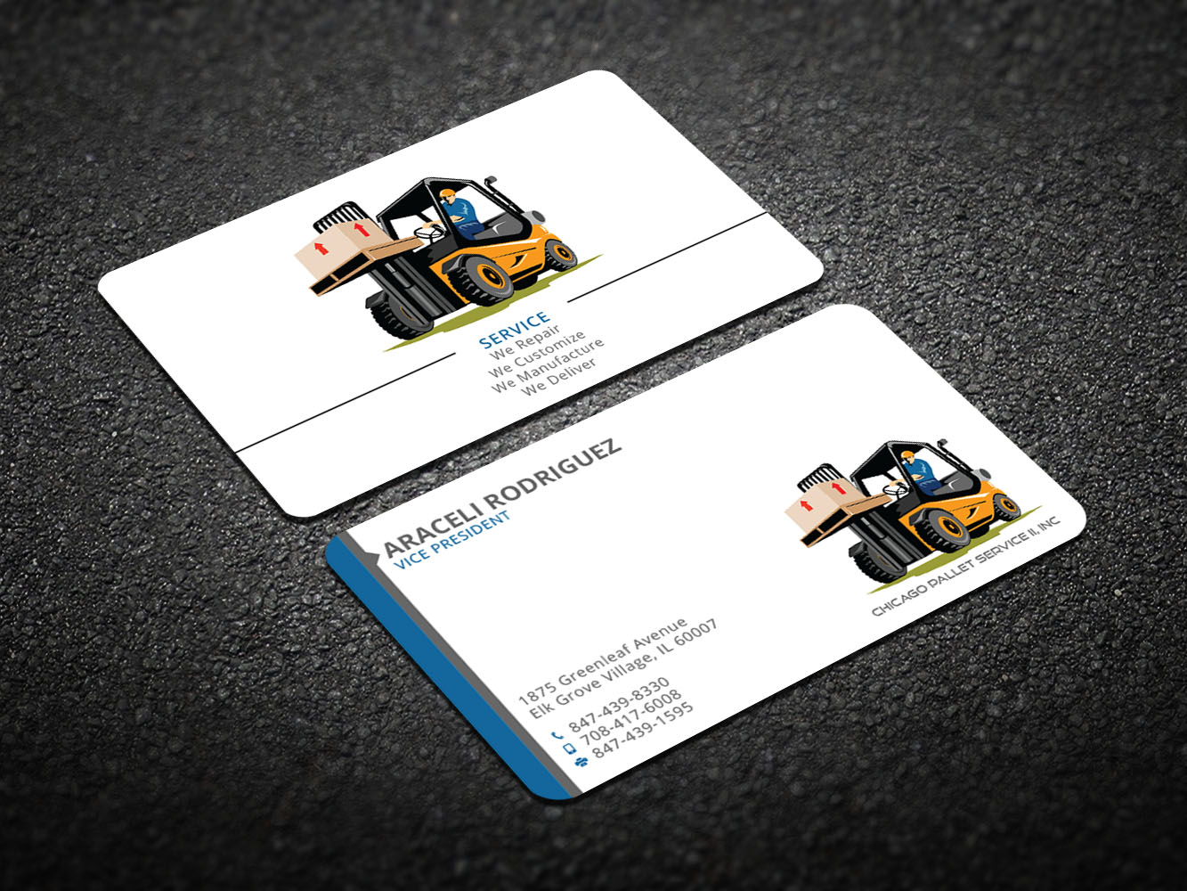 Visitenkarten-Design von Verified artistry (Design garden) für Chicago Pallet Service II Inc. | Design #10557711