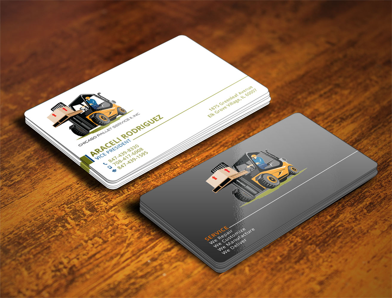 Visitenkarten-Design von Verified artistry (Design garden) für Chicago Pallet Service II Inc. | Design #10557733