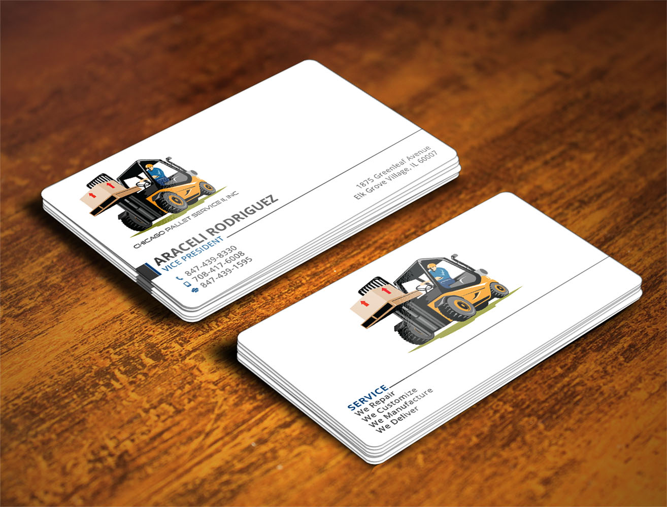 Visitenkarten-Design von Verified artistry (Design garden) für Chicago Pallet Service II Inc. | Design #10557735