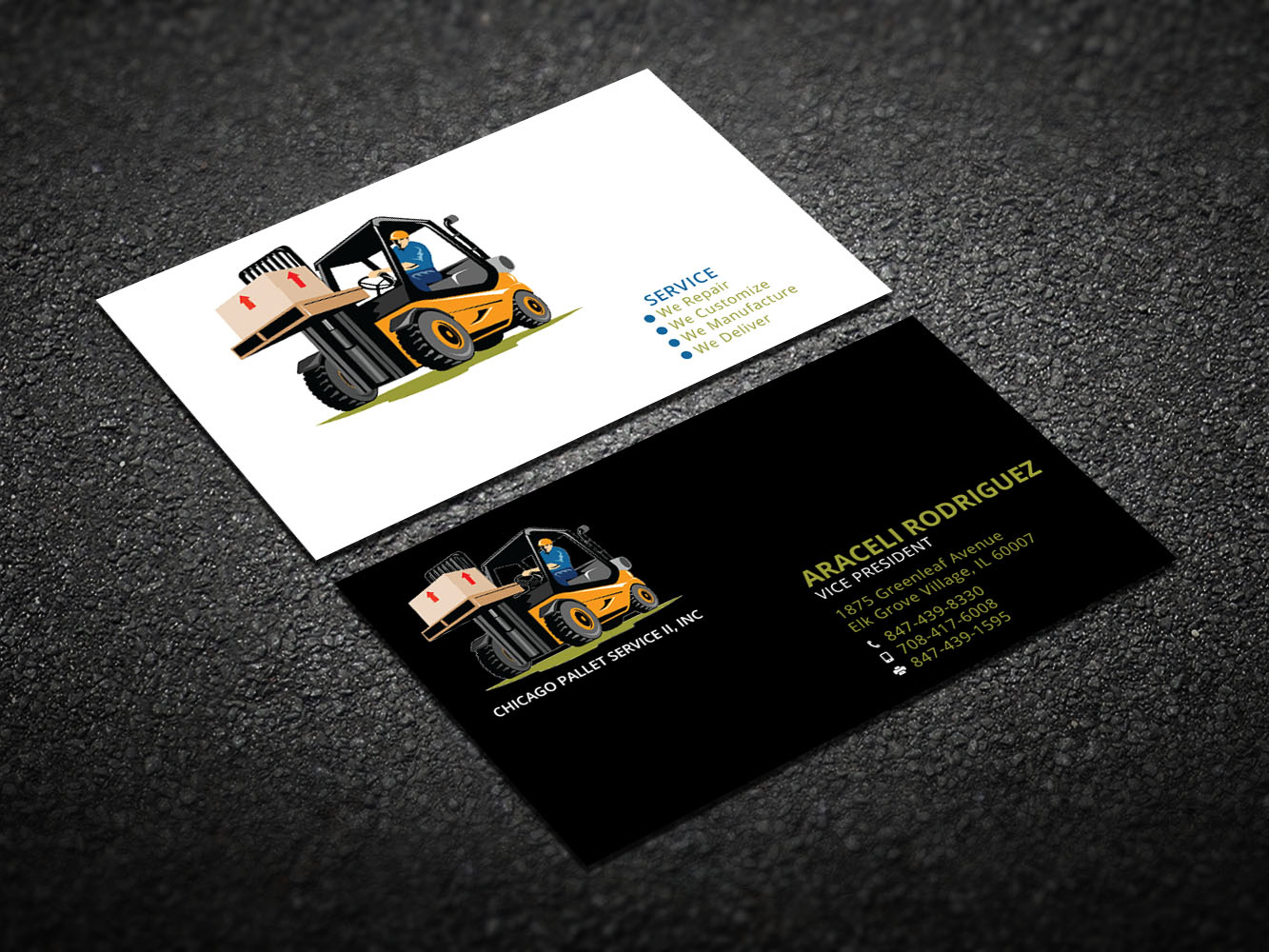 Diseño de Tarjeta de Presentación por Verified artistry para Chicago Pallet Service II Inc. | Diseño #10557758