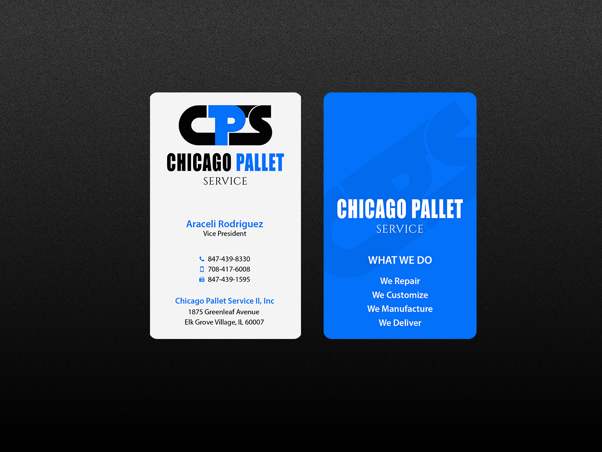 Visitenkarten-Design von Creations Box 2015 für Chicago Pallet Service II Inc. | Design #10560677