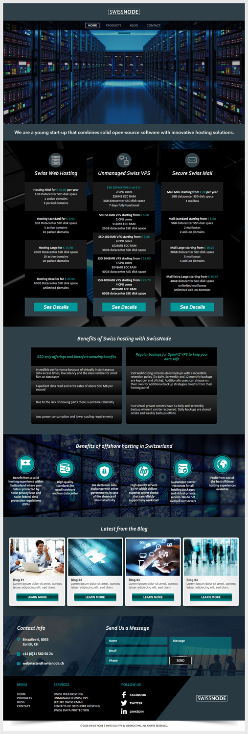 Web Design by -Marc- for Swissnode Hosting von Bergen | Design #10640091