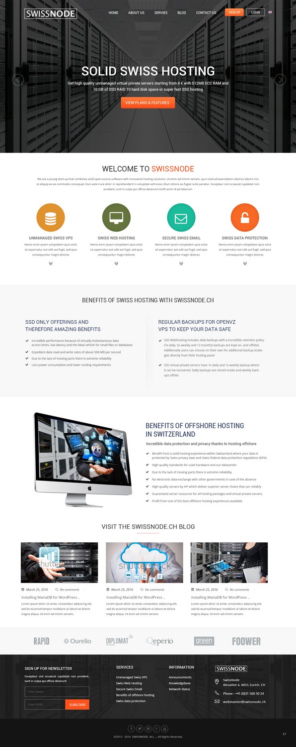 Web-Design von pb für Swissnode Hosting von Bergen | Design #10540677