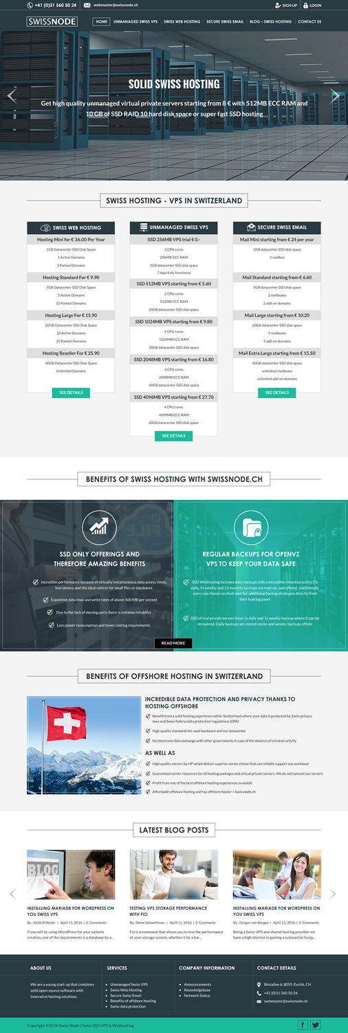 Web Design by Sbss for Swissnode Hosting von Bergen | Design #10558359