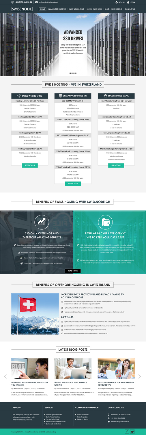 Web Design by Sbss for Swissnode Hosting von Bergen | Design #10558362
