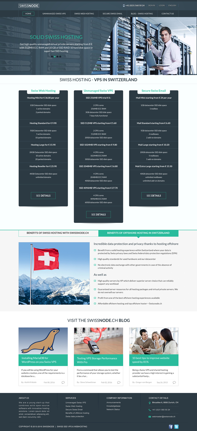 Web-Design von Sbss für Swissnode Hosting von Bergen | Design #10558433