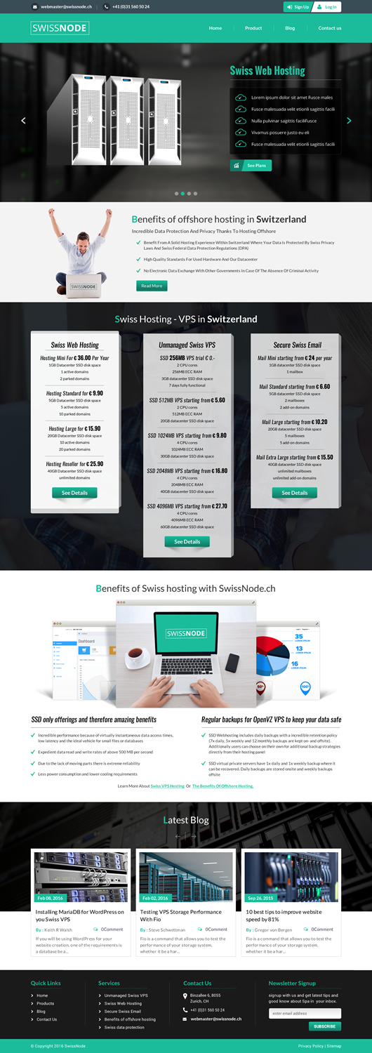 Web-Design von Sbss für Swissnode Hosting von Bergen | Design #10558488