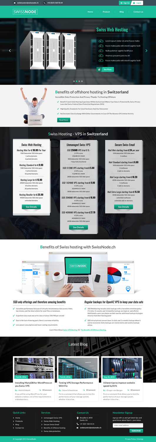 Web-Design von Sbss für Swissnode Hosting von Bergen | Design #10558489