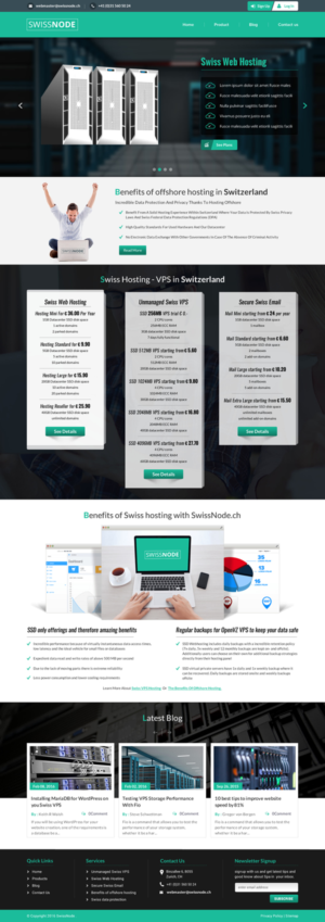 Web Design by Sbss for Swissnode Hosting von Bergen | Design: #10558489