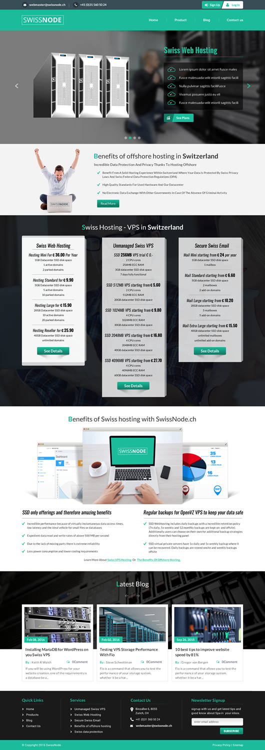Web-Design von Sbss für Swissnode Hosting von Bergen | Design #10558492