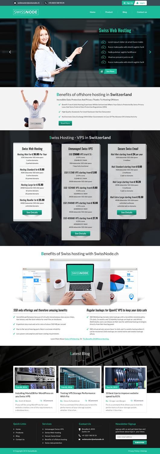 Web-Design von Sbss für Swissnode Hosting von Bergen | Design #10569226