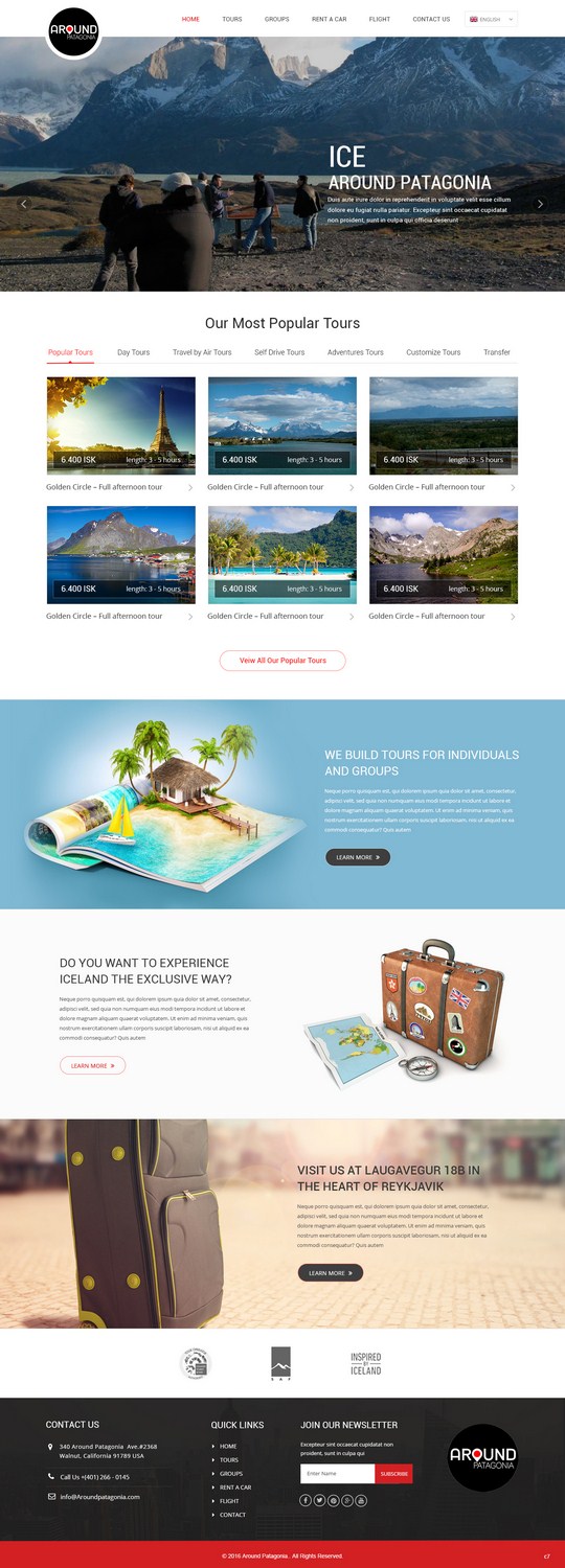 Web Design par pb pour Around Patagonia | Design #10570663