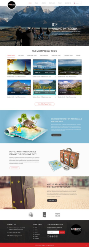 Web Design par pb pour Around Patagonia | Design : #10570663
