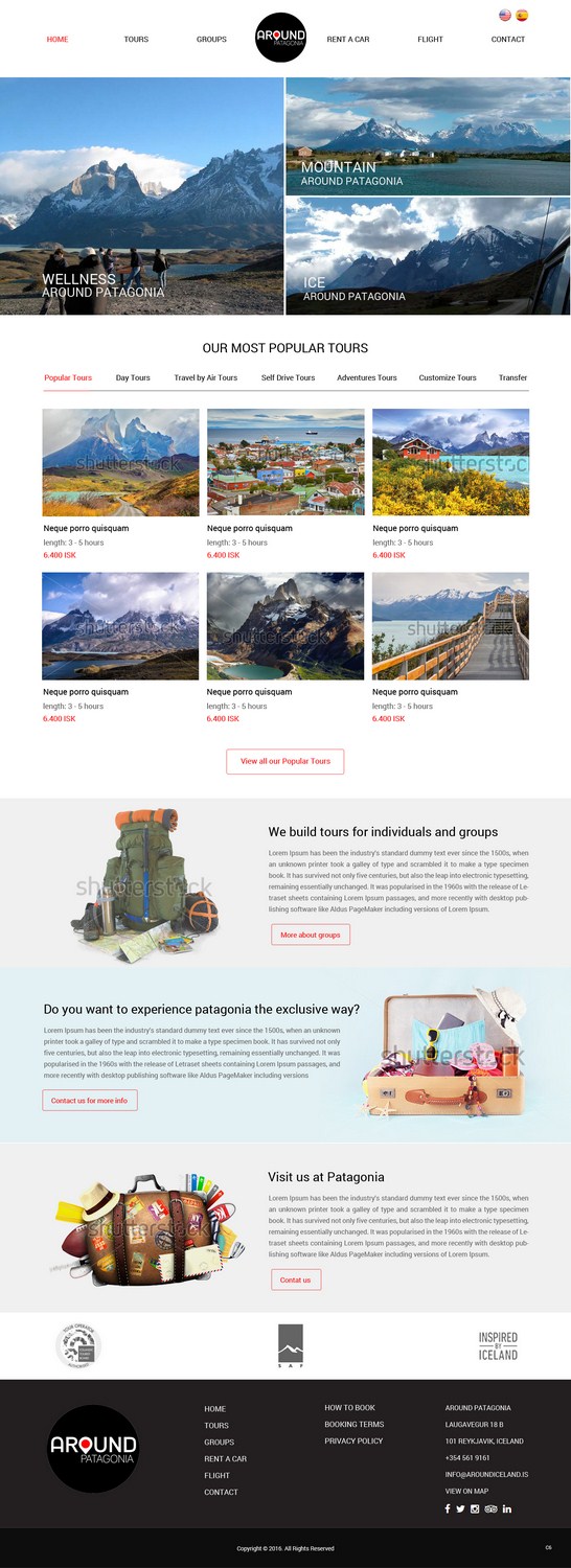 Web Design par pb pour Around Patagonia | Design #10570664