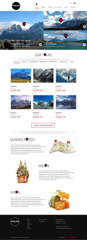 Web Design par pb pour Around Patagonia | Design : #10581594