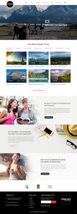 Web Design par pb pour Around Patagonia | Design : #10581605