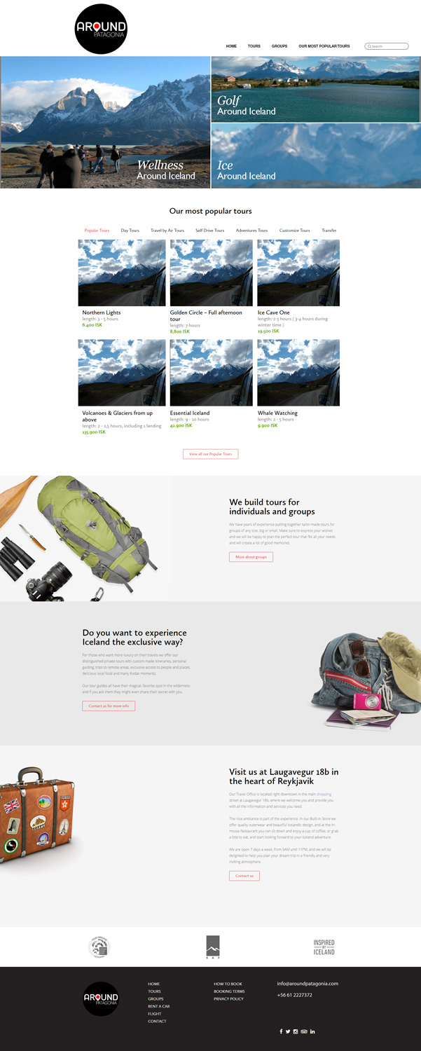 Web Design by Lanka Ama for Around Patagonia | Design #10565135