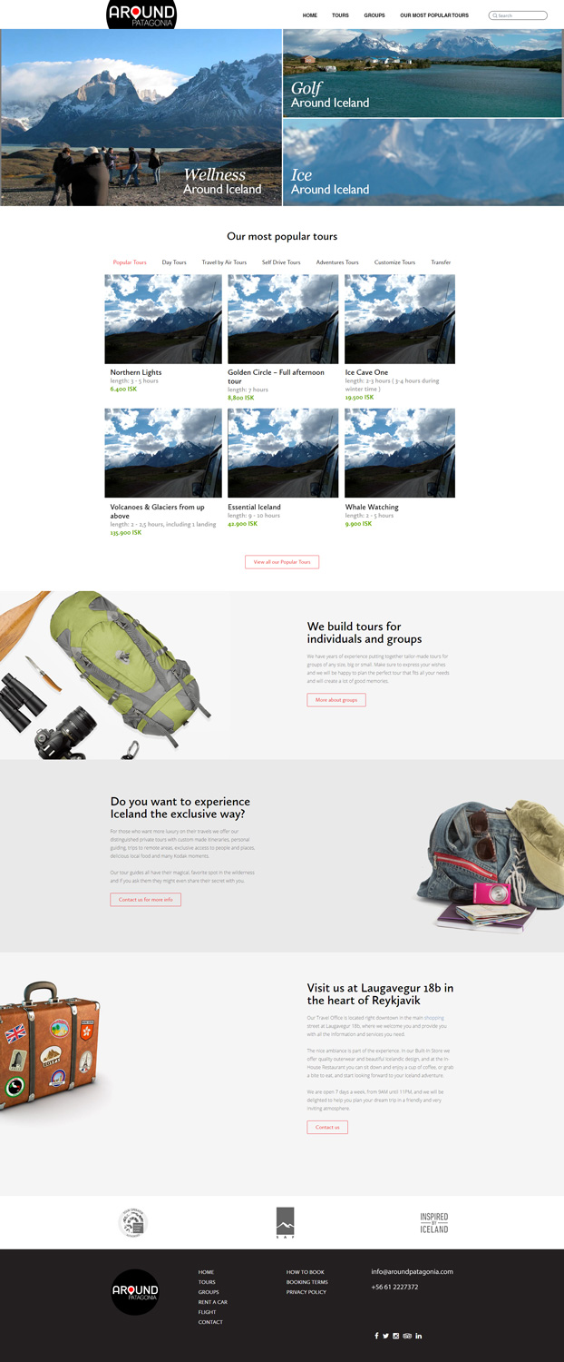 Web Design by Lanka Ama for Around Patagonia | Design #10565136