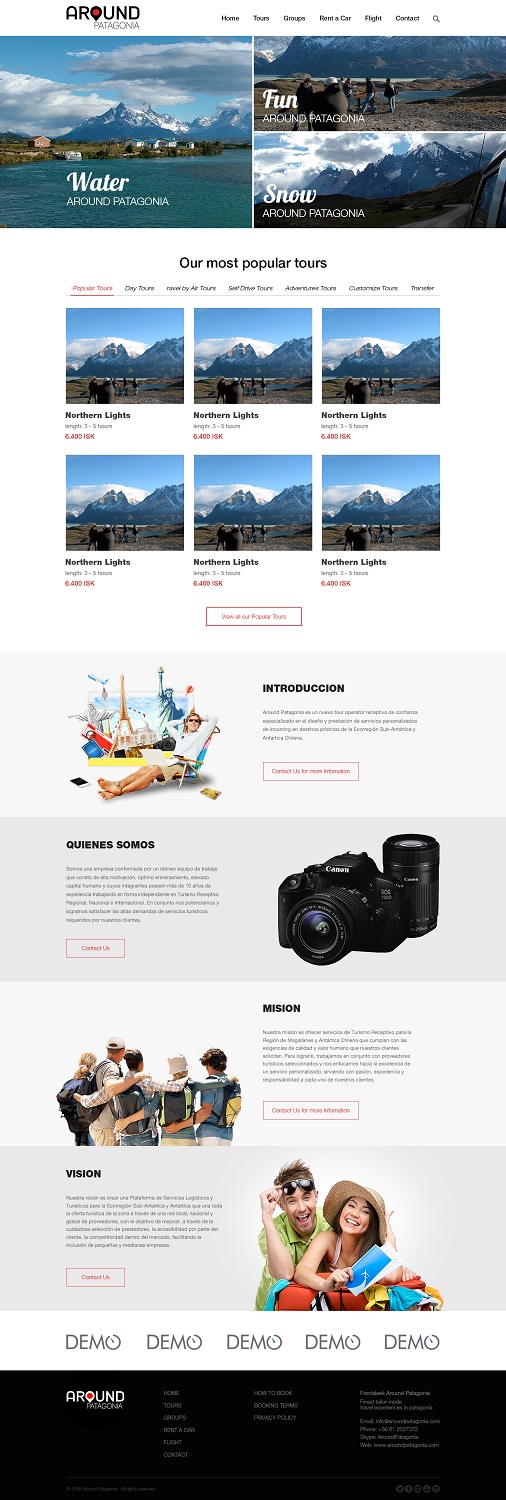 Web Design by Pram Shaw for Around Patagonia | Design #10569491