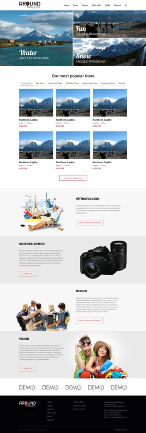 Web Design par Pram Shaw pour Around Patagonia | Design : #10569491