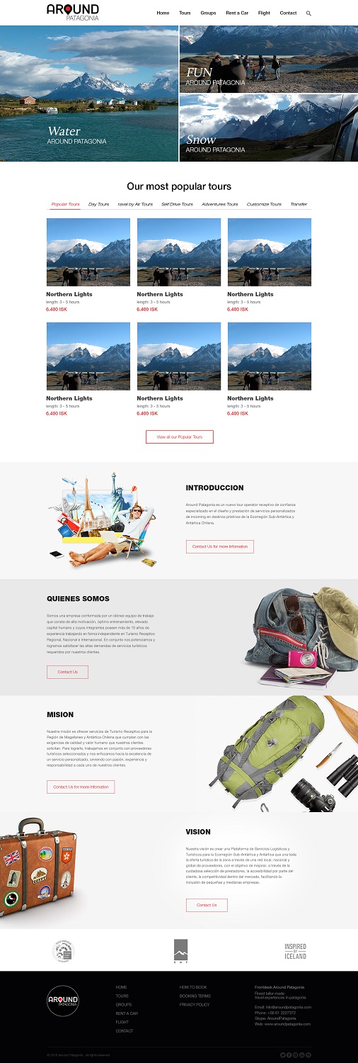 Web Design by Pram Shaw for Around Patagonia | Design #10577630