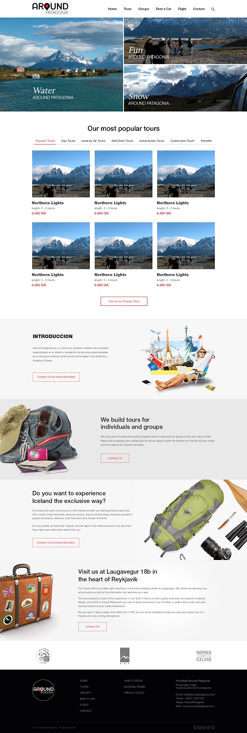 Web Design by Pram Shaw for Around Patagonia | Design #10577684