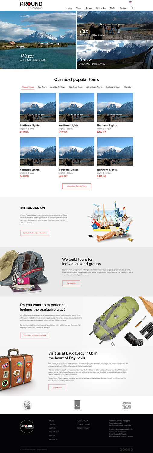 Web Design by Pram Shaw for Around Patagonia | Design #10624087