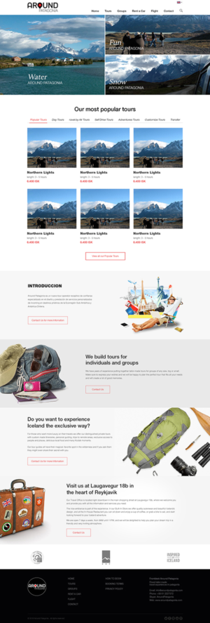 Web Design par Pram Shaw pour Around Patagonia | Design : #10624087