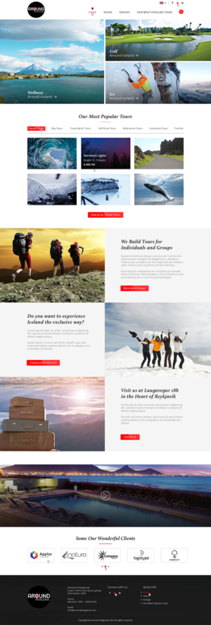 Web Design par Ved Web Services pour Around Patagonia | Design : #10572749