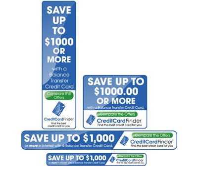 4 Banners Required for Credit Card Comparison website