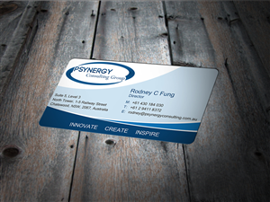Psynergy for the main logo with subtext taglines - Create, Innovate, Inspire | Visitenkarten-Design von MT