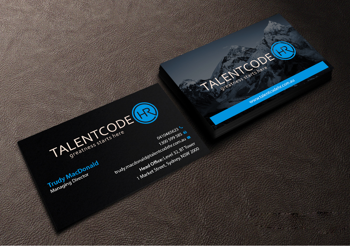 Business Card Design by Creations Box 2015 for TalentCode HR | Design #10654524