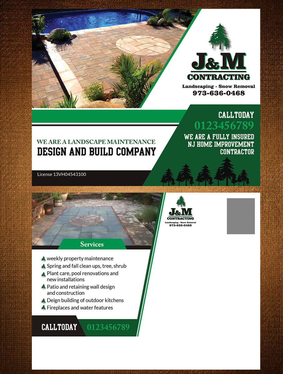 Postcard Design by creative.bugs for J&M Contracting  | Design #10557057