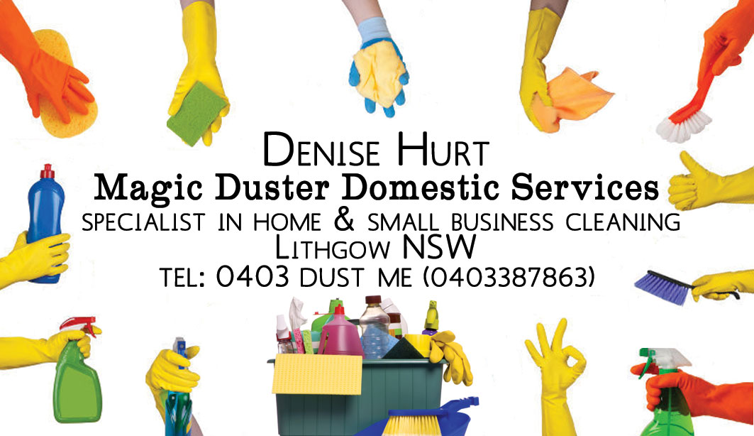 Business Card Design by  Sarah W for Magic Duster Domestic Services | Design #2251626
