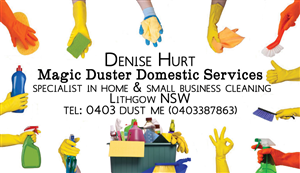Business Card Design by  Sarah W for Magic Duster Domestic Services | Design: #2251626