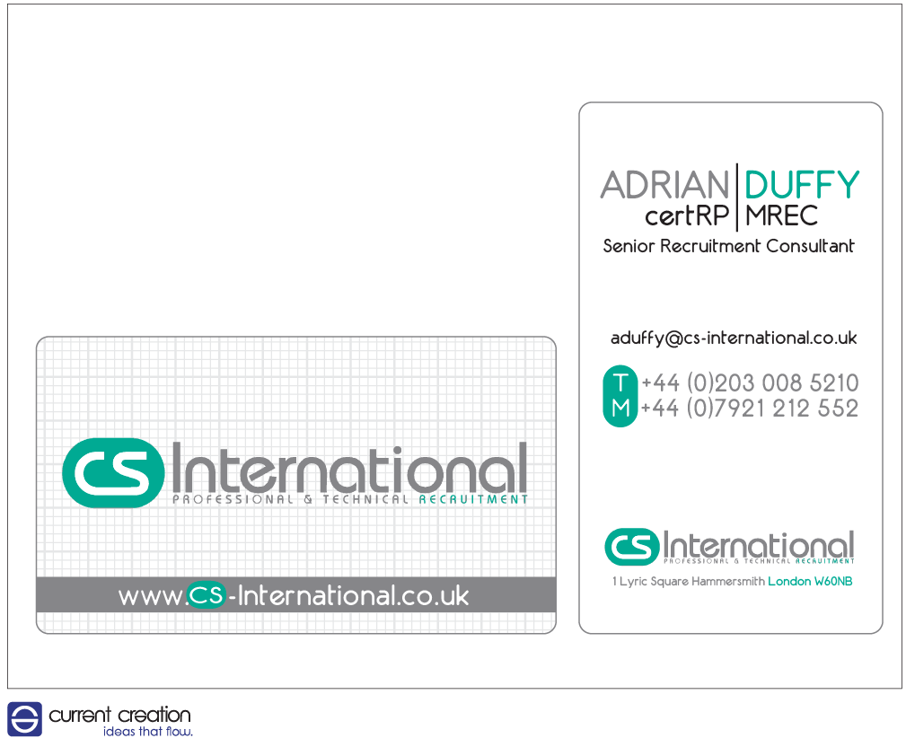 Diseño de Tarjeta de Presentación por Current Creation para este proyecto | Diseño #2228238