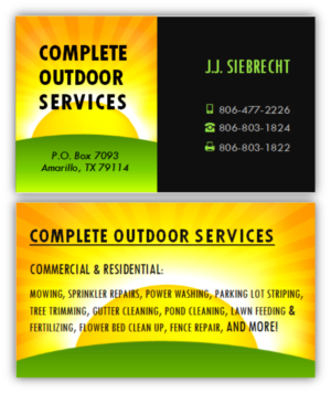 Diseño de Tarjeta de Presentación por citygirl17 para Complete Outdoor Services | Diseño: #10596876