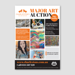 Print Ad Redesign for Fine Art Auction Company | Newspaper Ad Design by  maria.design