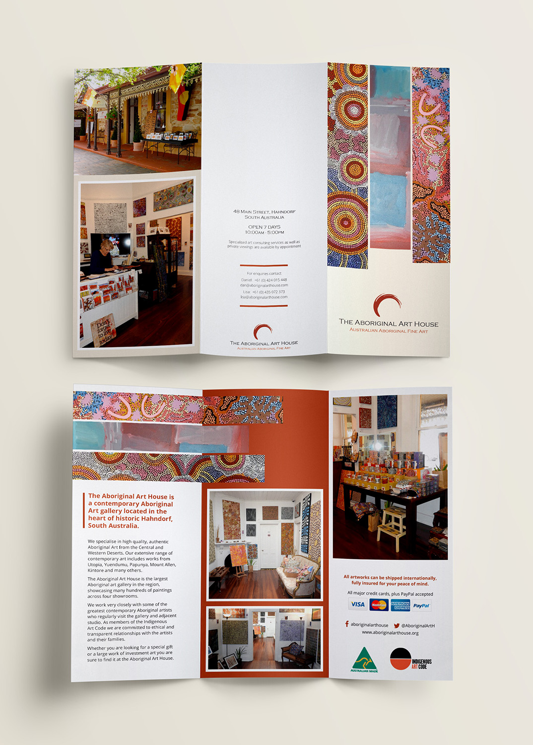 Brochure Design by Mish Stark for The Aboriginal Art House | Design #10587334