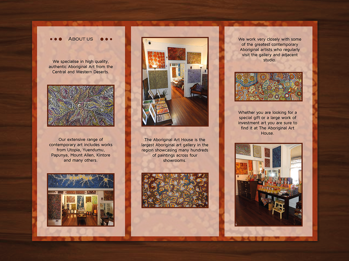 Diseño de Brochure por ROART para The Aboriginal Art House | Diseño #10662524