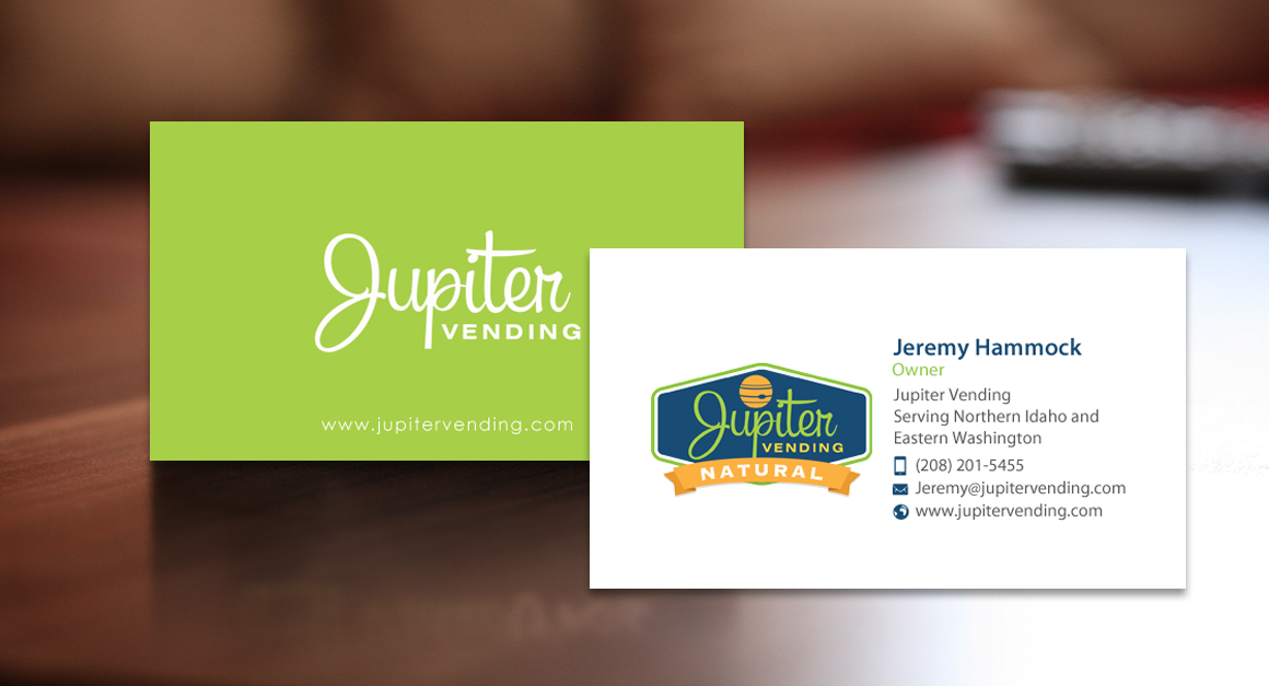 Diseño de Tarjeta de Presentación por chandrayaan.creative para Jupiter Vending | Diseño #10583193