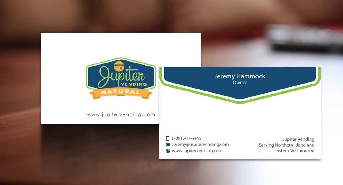 Diseño de Tarjeta de Presentación por chandrayaan.creative para Jupiter Vending | Diseño #10583342