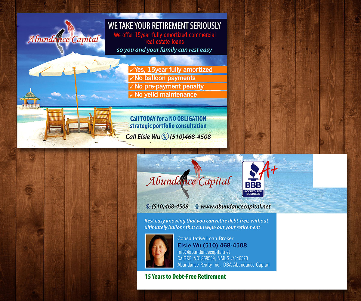 Postcard Design by Designers Hub for Abundance Capital | Design #10573396
