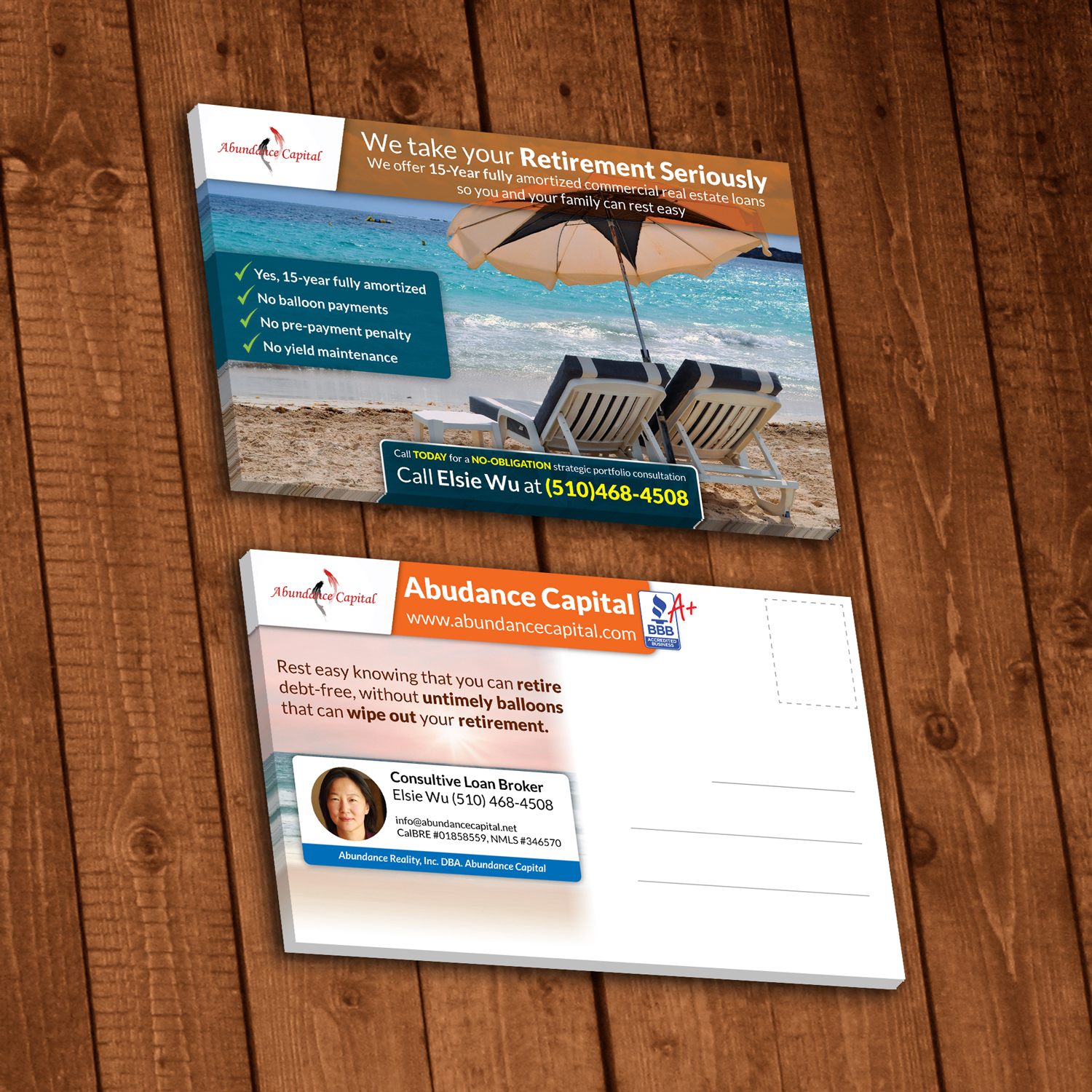 Postcard Design by GregorM for Abundance Capital | Design #10567423
