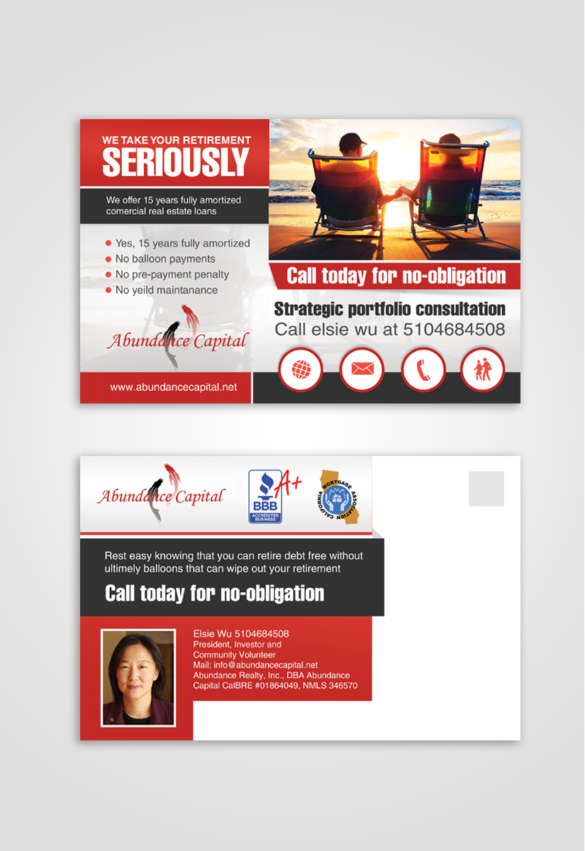 Diseño de Postal por debdesign para Abundance Capital | Diseño #10591899